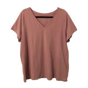 Love & Legend Pink Cotton V-Neck Tee